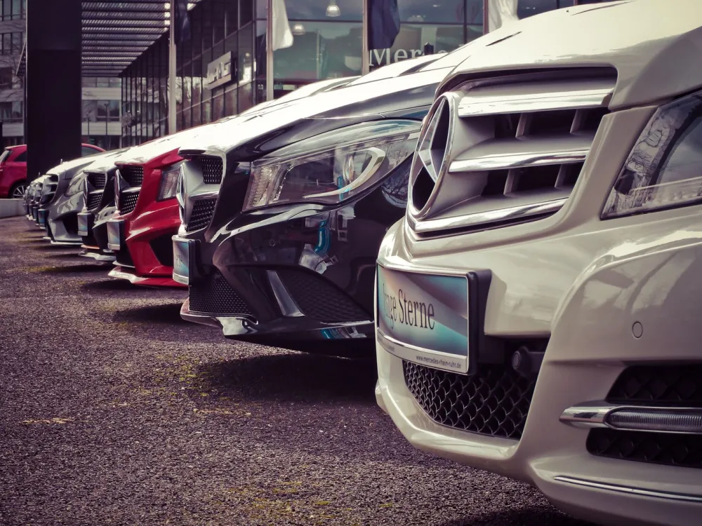 Vehicles at a German dealership